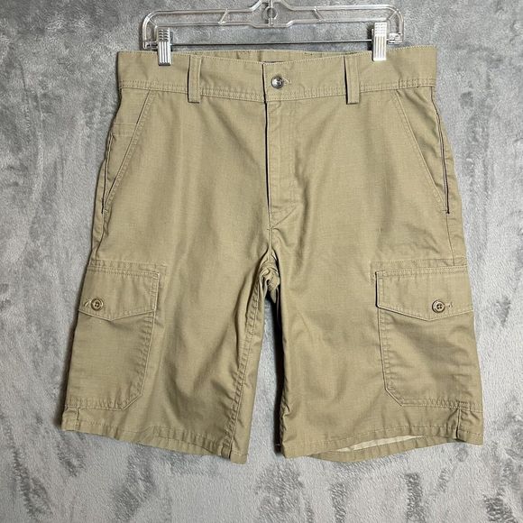 Under‎ Armour UA Shorts Performance Tan Canvas Cargo Mens Size 32 - Picture 1 of 12